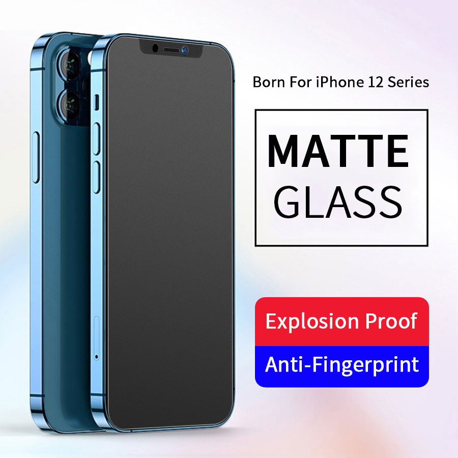 Kính Cường lực AG Chống Bám Vân Tay Full Màn Miếng dán màn hình cho  iPhone 13 12 11 Pro Max 12 13 mini X XS Max 7 8 6 6s Plus SE 2020