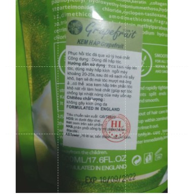 Ủ Tóc Tinh Chất Bưởi Kích Thích Mọc Tóc , Suôn Mượt , Mềm Mại Grapetruit 500ml - Mỹ Phẩm Nội Địa Chính Hãng.