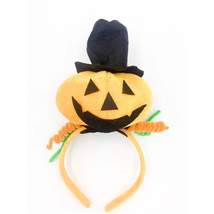 Băng Đô Cài Tóc Kèm Nón Phù Thủy Và Bóng Lông Trang Trí Halloween