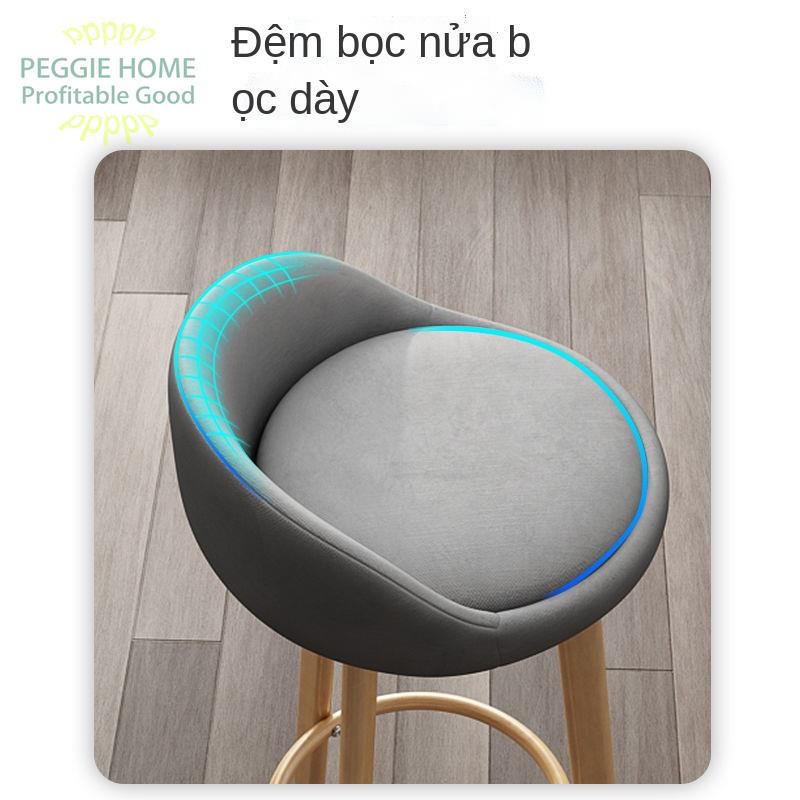 PEGGIEHOMEBắc Âu ghế đẩu quầy bar nhà cao tựa lưng trước bàn hiện đại tối giản ánh sáng sang trọng