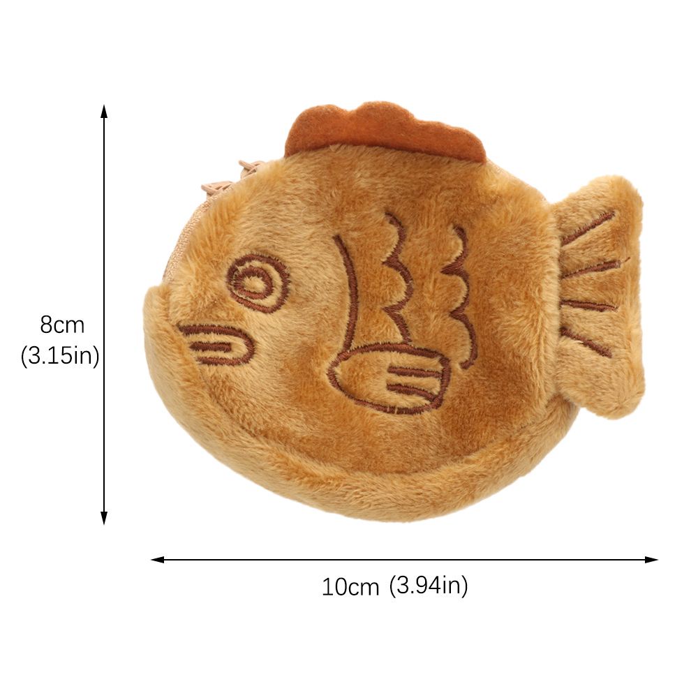 Ví đựng tiền và son hình con cá nhồi bông kích thước nhỏ có móc gắn balo dễ thương cho nữ