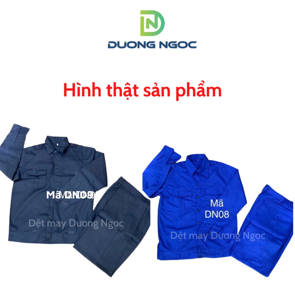 Đồ Công Nhân, Bộ Bảo Hộ Lao Động Đồng Phục BHLĐ, Quần Áo Sửa Xe Màu Xanh, Ghi Vải Kaki Mềm Mát Đủ Size DN08-9