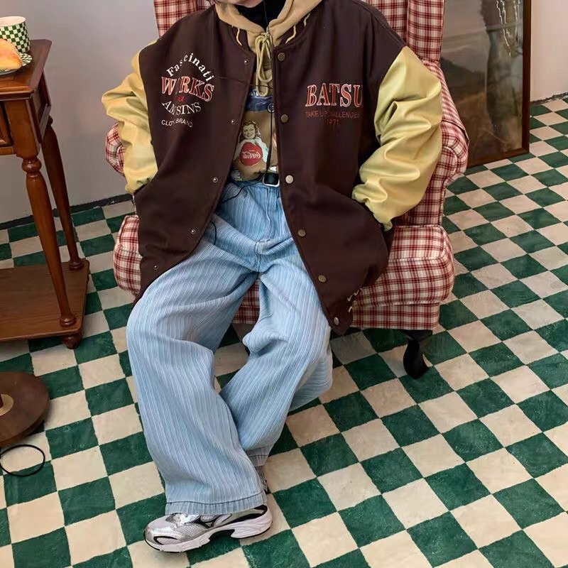 Jacket vintage áo khoác nâu bò