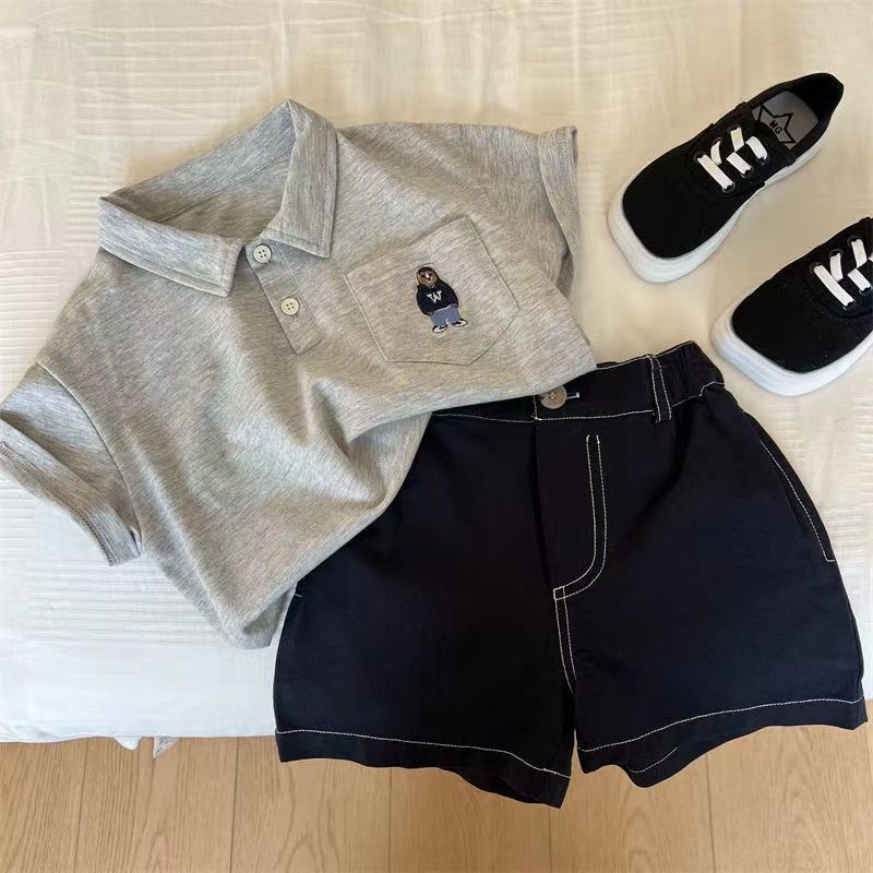 Áo polo Tay Ngắn Chất Liệu Cotton Thời Trang Mùa Hè 2023 Cho Bé