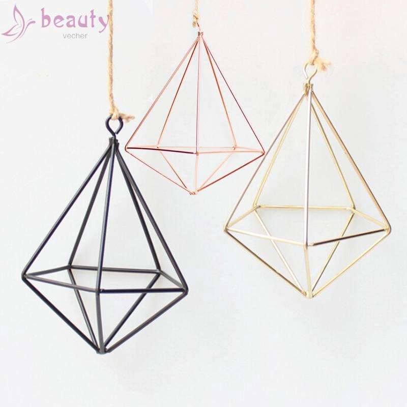 Unique Hanger Furnishing Design Basket Decoration Air Plant Flower Pot Ornament Wall Holder Garden Hanging geometric