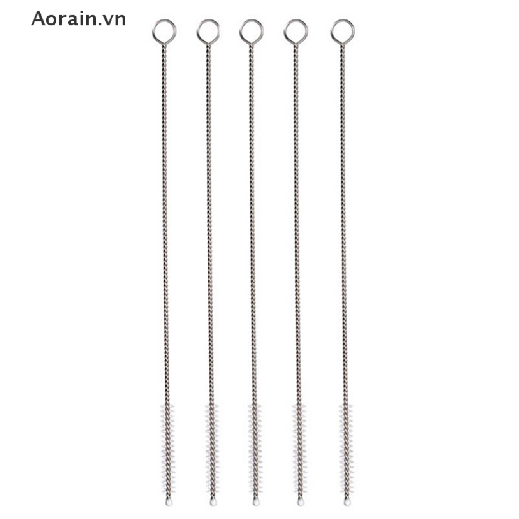 1 Cọ Vệ Sinh Ống Hút Bằng Thép Không Gỉ 17cm  1 Bàn Chải Làm Sạch Ống Hút