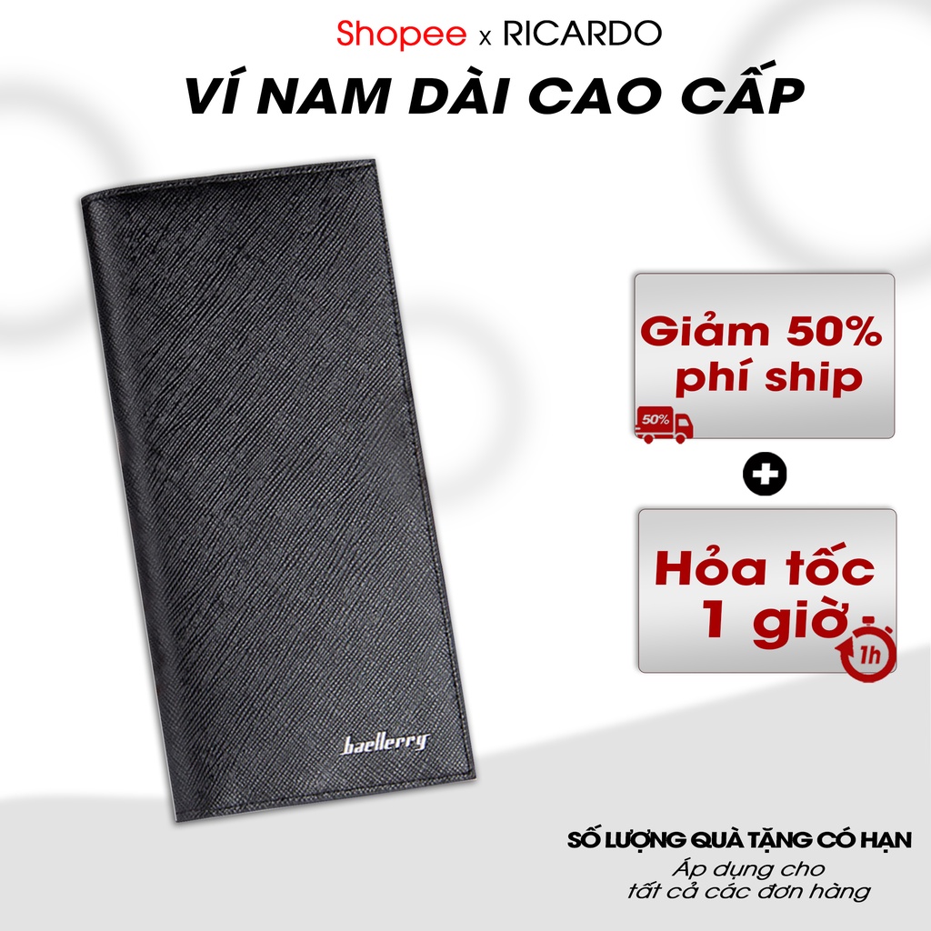 Ví nam dài da bò cầm tay chất lượng Baellerry, Bóp nam da thật mỏng mini dáng dài - BLR3027