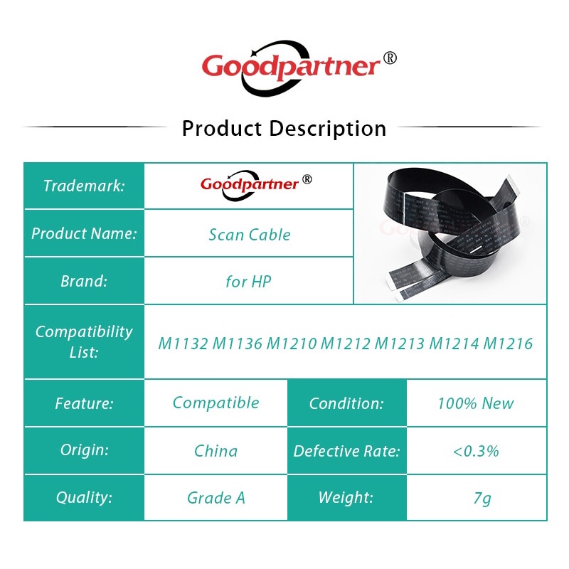 Dây Cáp Quét 5X CE847-60106 Cho HP M1130 M1132 M1136 M1210 M1212 M1213 M1216 M1217 M1005 M1120 M1522 M1536 200