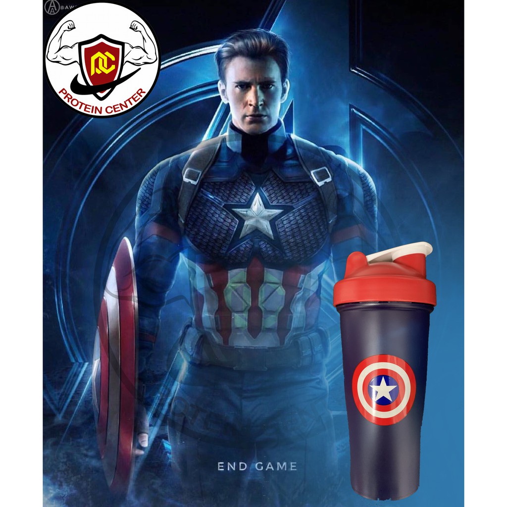 💥[FREESHIP EXTRA]💥 Bình lắc Shaker thể thao, tập GYM 800ml kiểu dáng MARVEL biểu tượng CAPTAIN - Shop Protein Center