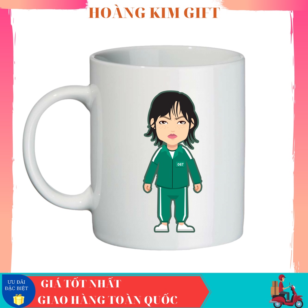 Cốc sứ, Ly sứ in hình Squid Game giá rẻ