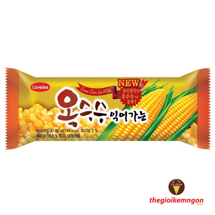 [NOWSHIP] Kem bắp ngọt Sweetcorn Bar Lavelee Hàn Quốc 80ml