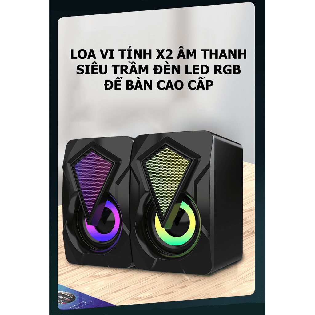 Bộ Loa Máy Tính Mini X2 Để Bàn Cao Cấp Âm Thanh Siêu Trầm Hỗ Trợ USB 2.0 - NK