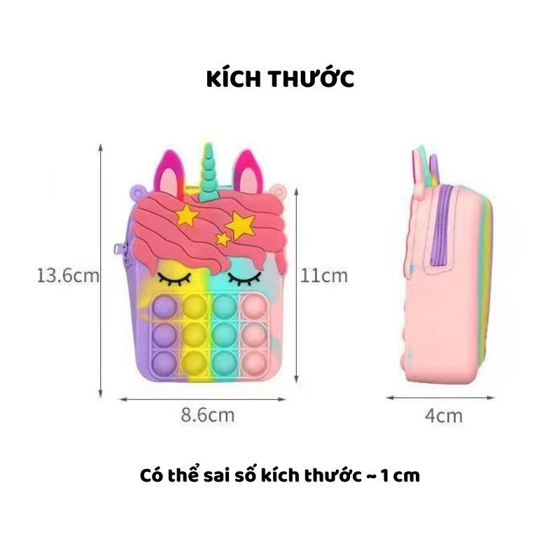 Túi đeo chéo pop it cho bé gái với nhiều màu sắc vô cùng dễ thương, đáng yêu