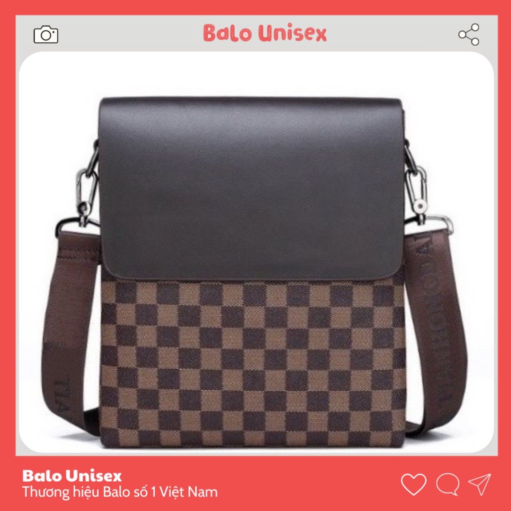 Túi Đeo Chéo Da Chống Nước Họa Tiết Caro 400LV