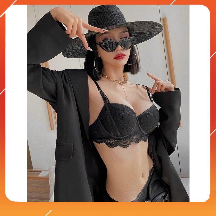 Set bộ đồ lót nữ Pinkk siêu cấp áo có gọng cup ngang, chất liệu ren họa tiết hoa, có đệm mút. Mã B26255