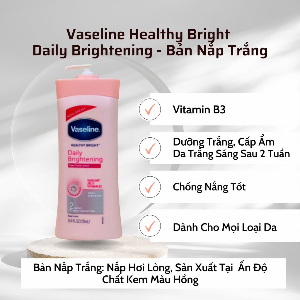 Sữa Dưỡng Thể Vaseline Mỹ Healthy Bright Daily Brightening - 725ml