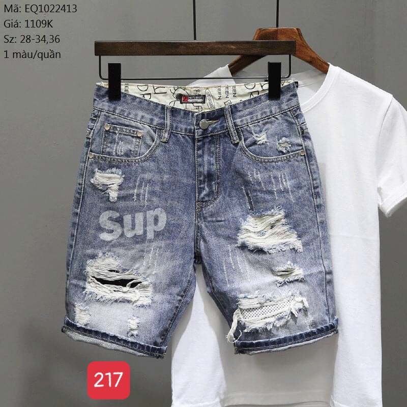 Quần Short Jean Nam Đẹp Vải Jean Cao Cấp Co giãn - TCS203