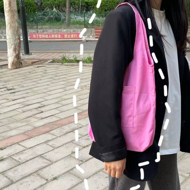 Túi đeo vai vải canvas màu vàng nhạt phong cách hè dành cho nữ