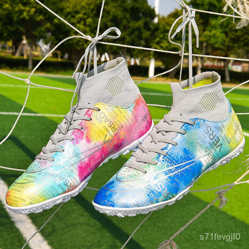 Hot！！！ Giày thể thao đá bóng Mercurial_ TF Futsal Shoes size 35-46 chất lượng cao dành cho nam 1Pink/1Blue Soccer Shoes 