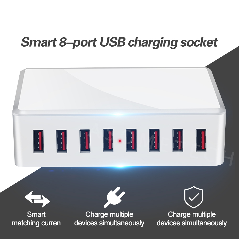 Ổ Cắm Sạc Chia 8 Cổng Usb 40w