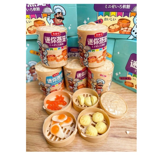Lốc 20 xửng Kẹo dẻo xửng Dimsum Mini 3 ngăn bé nào cũng mê