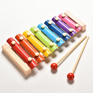 XYVN 1X Cute 8 Tone Xylophone Musical Toys Wisdom Development Wooden Toy for Bab