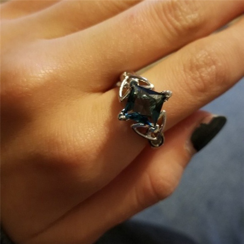 Nhẫn Mạ Bạc 925 Đính Đá Màu Cầu Vồng Thời Trang Cho Nữ