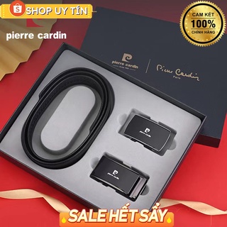 Thắt lưng Pierre Cardin 1 dây 2 mặt, mặt kính , da bò cao cấp