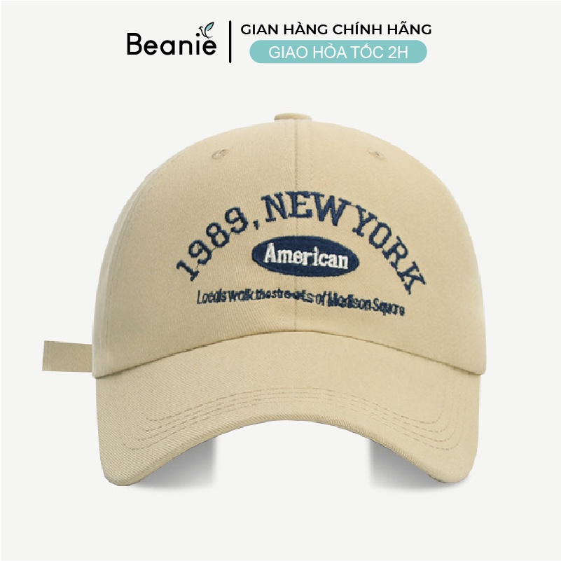 Mũ Lưỡi Trai BEANIE Thêu Chữ 1989 NEW YORK Cao Cấp Unisex Nam Nữ, Nón Kết Lưỡi Chai Vải Kaki Hàn Quốc Đẹp Màu Đen LT21