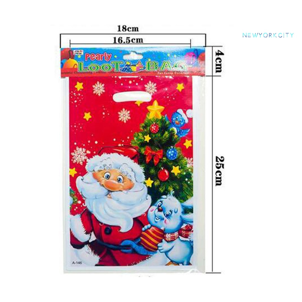 Set 10 Túi Đựng Kẹo Dùng Một Lần Họa Tiết Giáng Sinh Dễ Thương