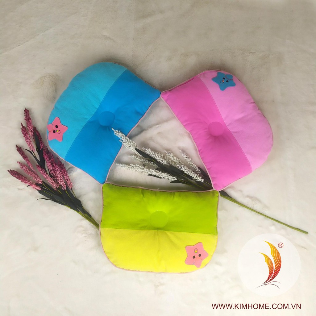 GỐI LÕM CHO BÉ SƠ SINH kara SIÊU MỀM KIM HOME 20x30cm
