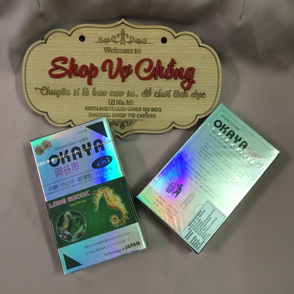 Bao Cao Su Okaya Gai Gân Hương Chuối hộp 10 cái