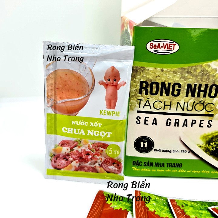 Rong nho tách nước Sea Việt hộp 220g 11 gói - Tặng 6 gói nước sốt như hình