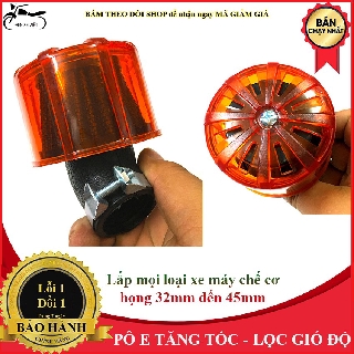 [ẢNH THẬT] Pô E tăng tốc, lọc gió độ xe máy - Giúp tăng mã lực và gia tốc, cải thiện lưu lượng khí - Màu cam