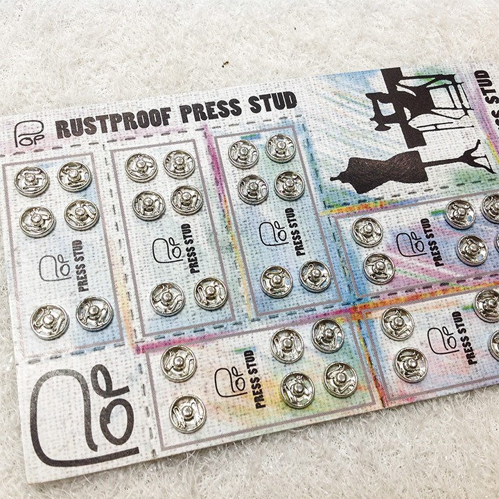 Vỉ nút bóp 36 nút đính kết áo dài váy đầm phụ liệu may