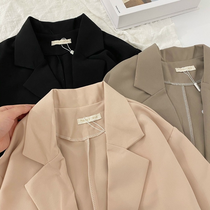 Áo Blazer nữ dáng rộng ba màu vintage chất đẹp dày dặn ( Ảnh thật )