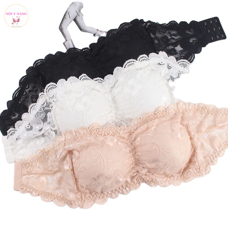 Áo bra cúp ngực không dây, áo bra phối ren có mút đệm  - NL018