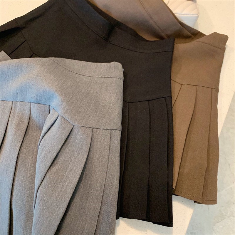 Chân Váy Xếp Ly dáng chữ A tennis cao cấp màu nâu đen xám | BigBuy360 - bigbuy360.vn