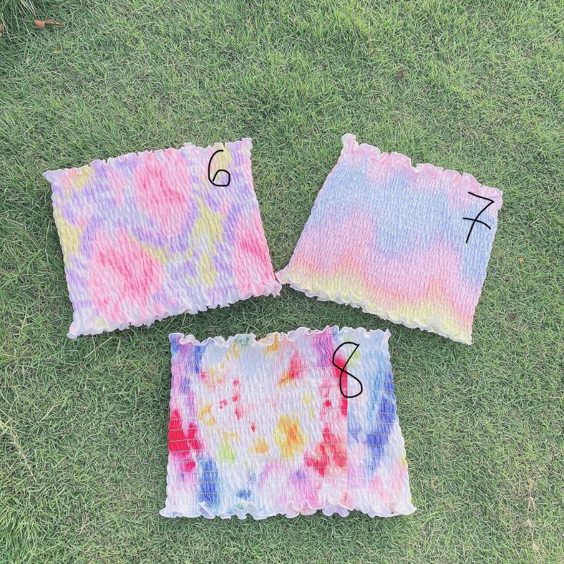 ÁO ỐNG NHÚN Loang Màu Fom Croptop