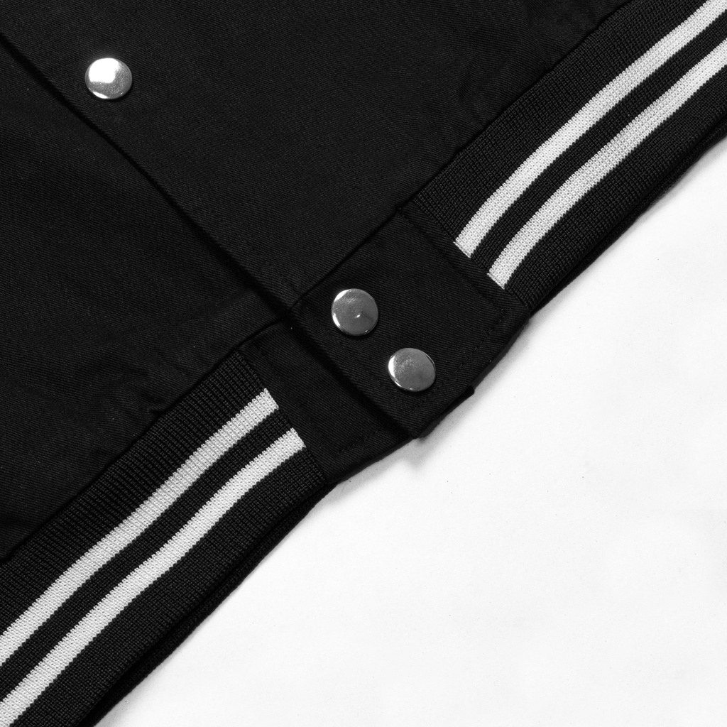 Áo khoác nam bomber Varsity vải kaki 2 lớp dày dặn nút bấm chắc chắn HIDDLE 266212