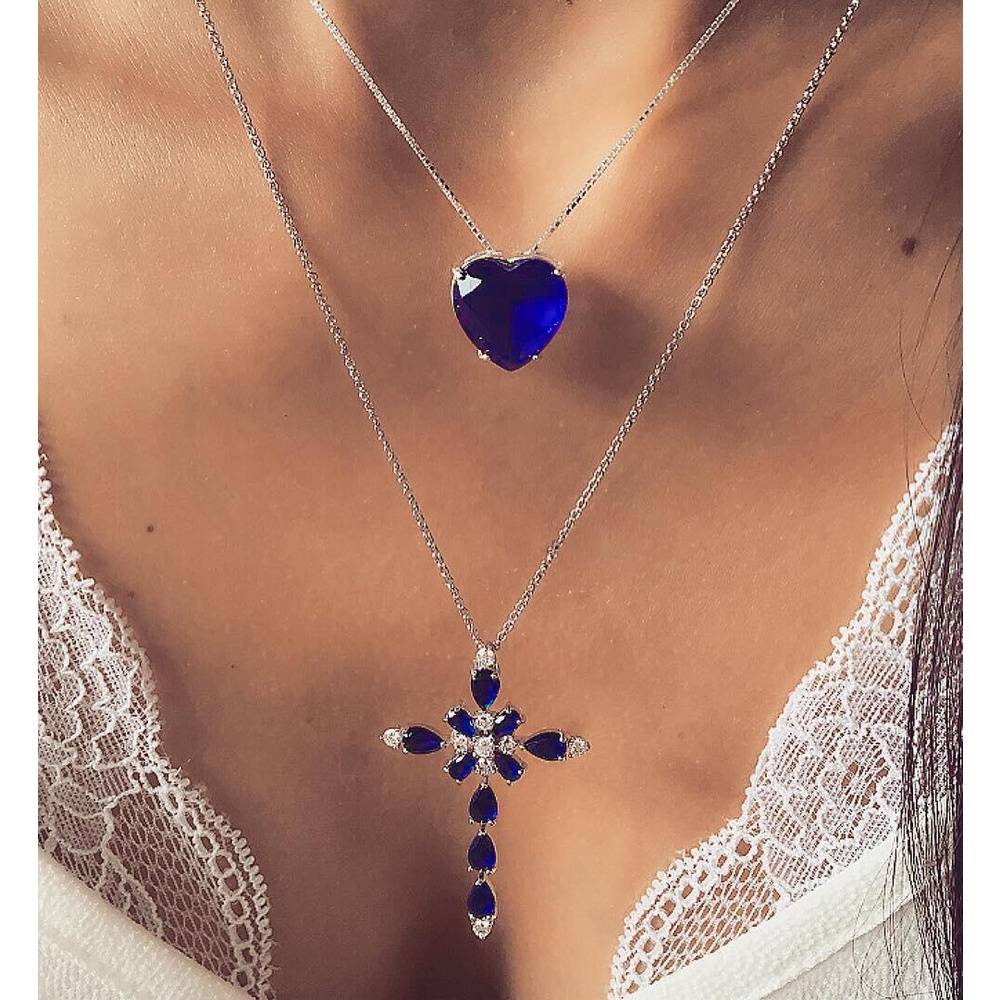 Vòng cổ nữ thời trang đá xanh hoạc tiết sku1979