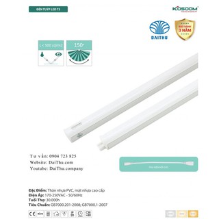 Đèn Led tuýp T5 1m2 liền máng hắt trần BH 3 năm Kosoom 16W - Ánh sáng Trắng 6500k & Vàng 3000k & Trung tính 4000k