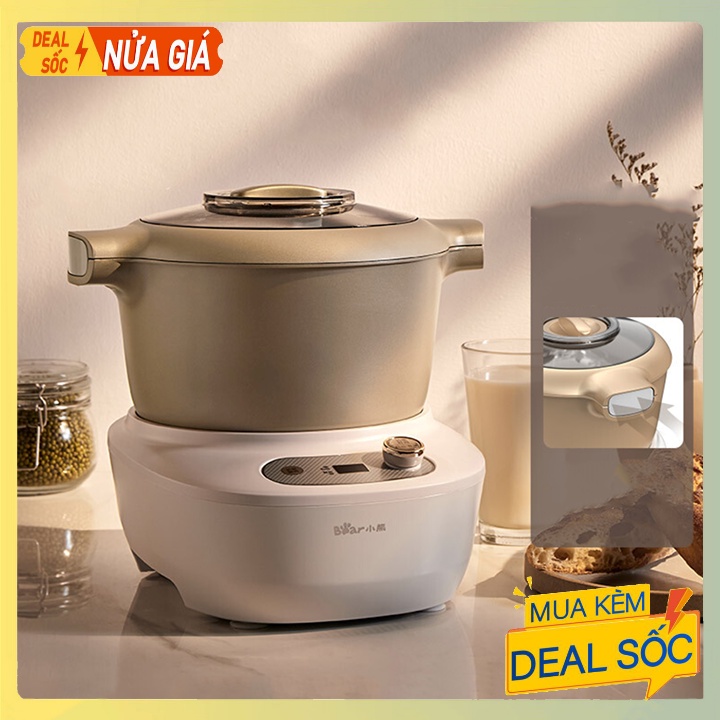 Máy Nhào Bột, Máy Nhồi Bột Tự Động Bear 5L. Dùng Trộn, Đánh Bột Đa Nẵng, (Mẫu Mới)