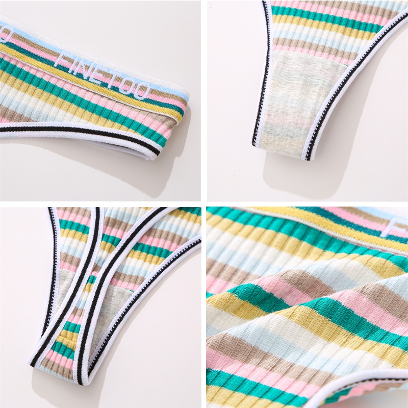 Cute Byte Quần Lót Nữ Lọt Khe Họa Tiết Sọc Ngang Quyến Rũ