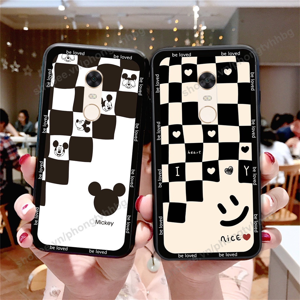 Ốp lưng Xiaomi Redmi Note 3 / Redmi Note 4/ Note 4x / Redmi 5 / Redmi 5 Plus in mẫu TRÁI TIM caro, chuột mikey thể thao