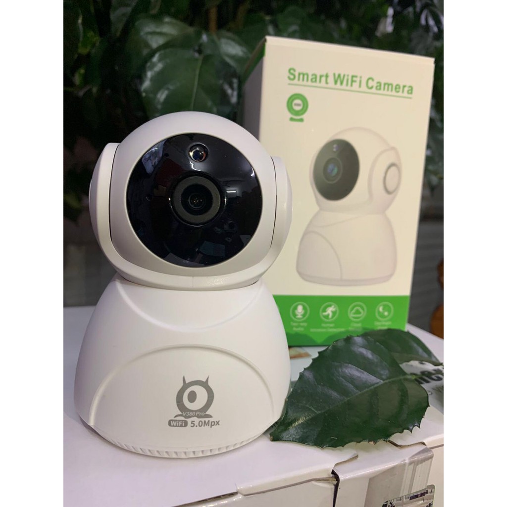 Camera wifi 5.0Mpx V380Pro Q8 - Đàm Thoại 2 Chiều - Xoay 360° - Nhận Diện Khuôn Mặt - Xoay theo chuyển động