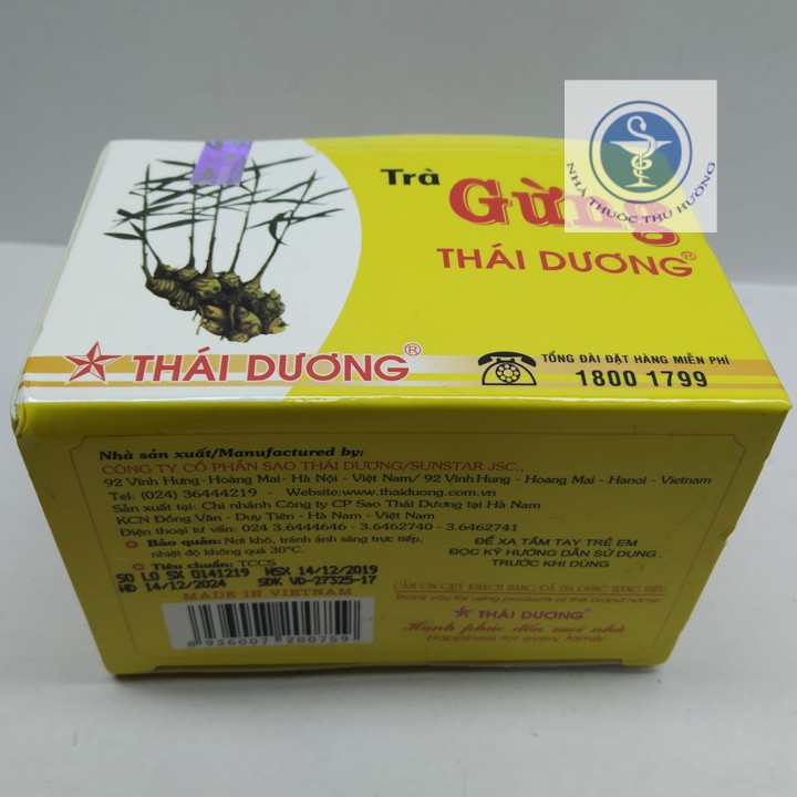 Trà Gừng Thái Dương - Hộp 10 Gói