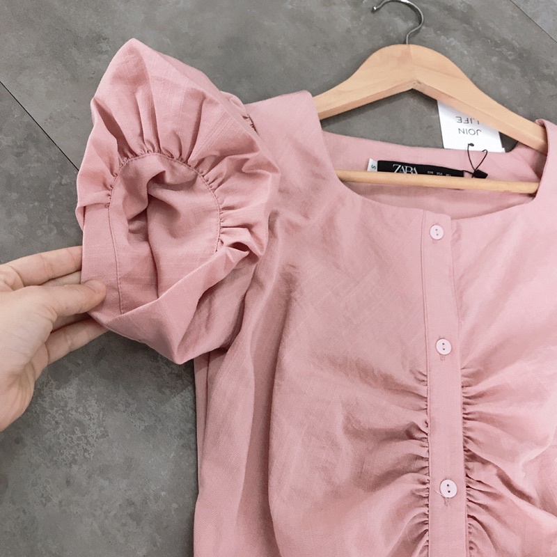 ✨BÁN SỈ✨Đầm hồng nhún ngực chất đũi xước loại đẹp