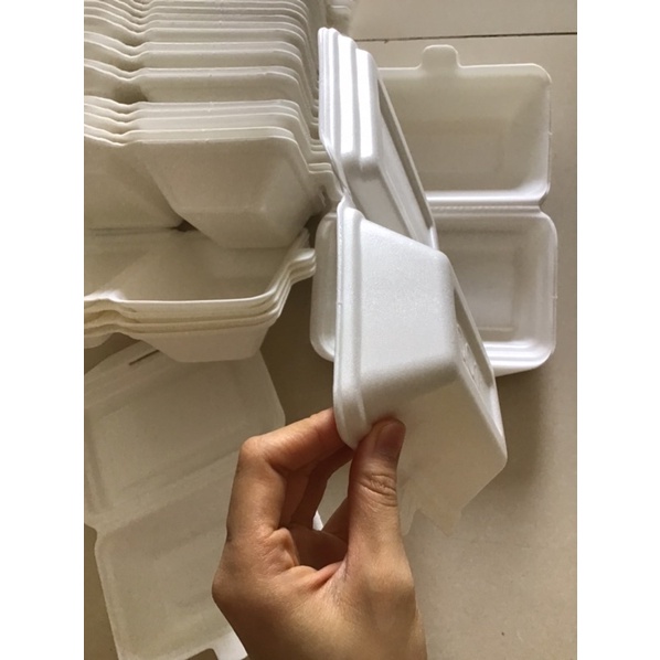 5 Hộp xốp đựng cơm, hộp xốp đựng thực phẩm mang về 18cm x 11cm loại đẹp