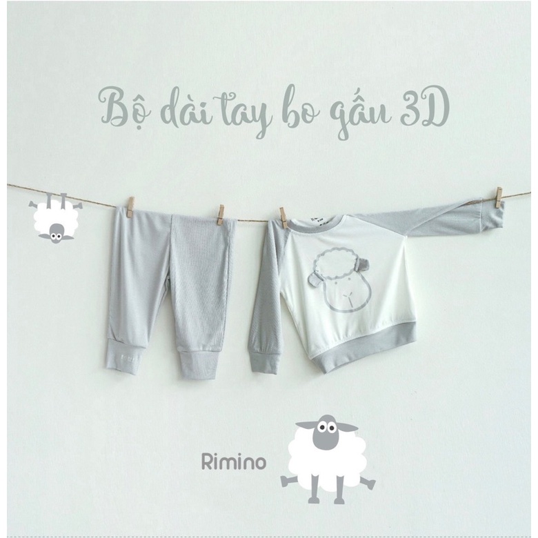 Bộ Dài Tay Thun Lạnh Bo gấu Cho Bé Trai, Bé Gái size (6-17kg)